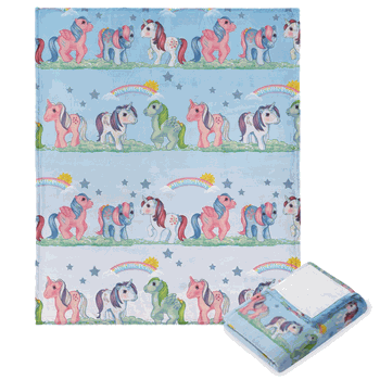 Hasbro My Little Pony Retro Rainbows Silk Touch Throw Blanket 40x50 Inches