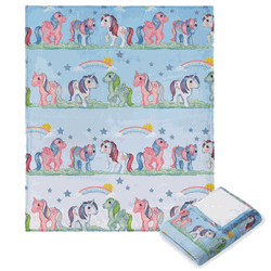 Hasbro My Little Pony Retro Rainbows Silk Touch Throw Blanket 40x50 Inches