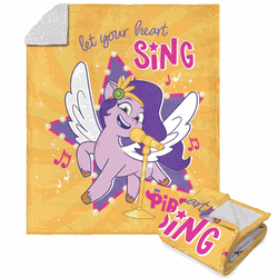 Hasbro My Little Pony Singing Pipp Silk Touch Sherpa Throw Blanket 50x60 Inches