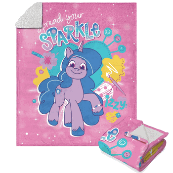 Hasbro My Little Pony Spread Your Sparkle Silk Touch Sherpa Throw Blanket 50x60 Inches