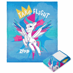 Hasbro My Little Pony Take Flight Zip Silk Touch Throw Blanket 40x50 Inches
