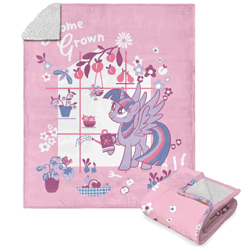 Hasbro My Little Pony Twilight Home Grown Silk Touch Sherpa Throw Blanket 50x60 Inches