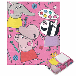 Hasbro Peppa Pig Art Class Silk Touch Throw Blanket 40x50 Inches