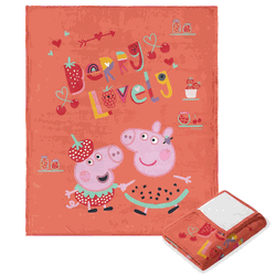 Hasbro Peppa Pig Berry Lovely Silk Touch Throw Blanket 40x50 Inches