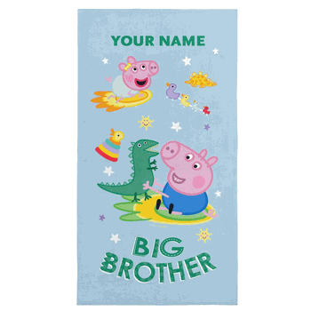 Hasbro Peppa Pig Big Bro Personalized Beach Towel 30x60 inches