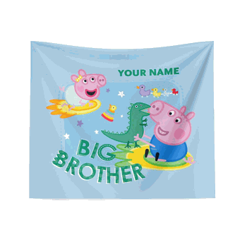 Hasbro Peppa Pig Big Bro Personalized Printed Wall Hanging 34x40 inches
