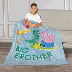 Hasbro Peppa Pig Big Bro Personalized Silk Touch Throw Blanket 40x50 inches