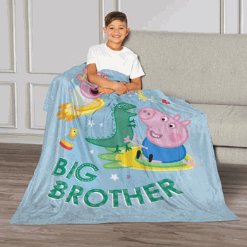 Hasbro Peppa Pig Big Bro Personalized Silk Touch Throw Blanket 40x50 inches