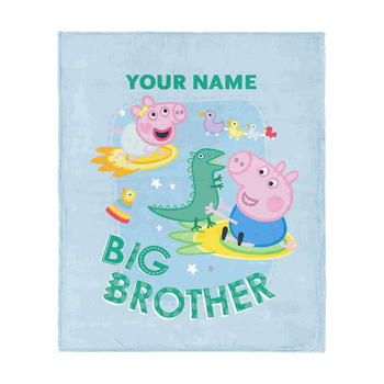 Hasbro Peppa Pig Big Bro Personalized Silk Touch Throw Blanket 50x60 inches