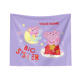 Hasbro Peppa Pig Big Sis Personalized Printed Wall Hanging 34x40 inches