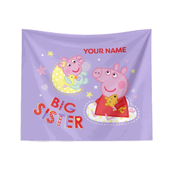 Hasbro Peppa Pig Big Sis Personalized Printed Wall Hanging 34x40 inches