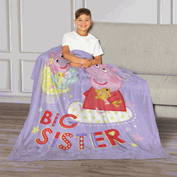 Hasbro Peppa Pig Big Sis Personalized Silk Touch Throw Blanket 40x50 inches