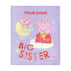 Hasbro Peppa Pig Big Sis Personalized Silk Touch Throw Blanket 50x60 inches