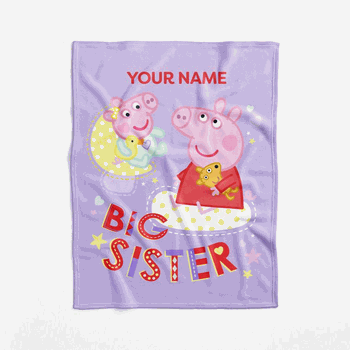 Hasbro Peppa Pig Big Sis Personalized Swaddle Blanket 40x50 inches