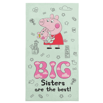 Hasbro Peppa Pig  Big Sisters Microfiber Beach Towel 30x60 inches