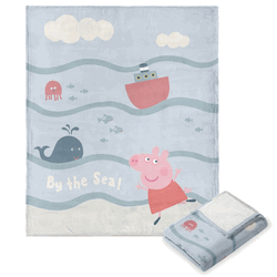 Hasbro Peppa Pig By The Sea Silk Touch Throw Blanket 40x50 Inches