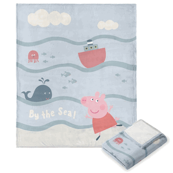 Hasbro Peppa Pig By The Sea Silk Touch Throw Blanket 50x60 Inches
