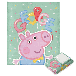 Hasbro Peppa Pig George Balloons Silk Touch Throw Blanket 40x50 Inches