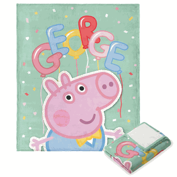 Hasbro Peppa Pig George Balloons Silk Touch Throw Blanket 50x60 Inches