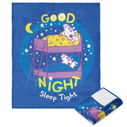 Hasbro Peppa Pig Good Night Sleep Tight Silk Touch Throw Blanket 40x50 Inches