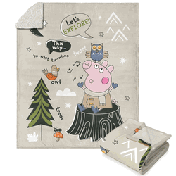 Hasbro Peppa Pig This Way Silk Touch Sherpa Throw Blanket 50x60 Inches