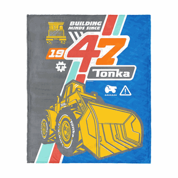 Hasbro Tonka Building Minds Silk Touch Throw Blanket 46x60 inches