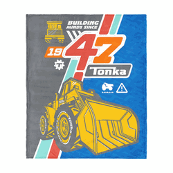 Hasbro Tonka Building Minds Silk Touch Throw Blanket 46x60 inches
