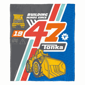 Hasbro Tonka Building Minds Since Silk Touch Throw Blanket 50x60 Inches