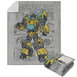 Hasbro Transformers Bumblebee Autobot Silk Touch Sherpa Throw Blanket 50x60 Inches