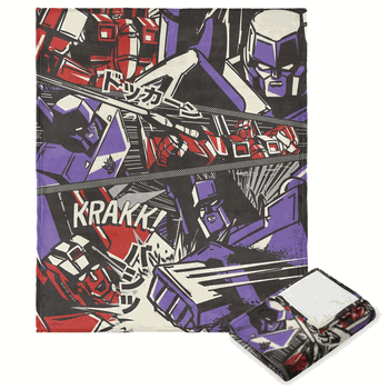 Hasbro Transformers Comic Battle Silk Touch Throw Blanket 50x60 Inches
