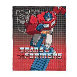 Hasbro Transformers G1 Grid Optimus Prime Silk Touch Throw Blanket 40X50 Inches