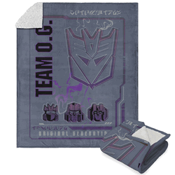 Hasbro Transformers G1 Grid Starscream Silk Touch Sherpa Throw Blanket 50X60 Inches
