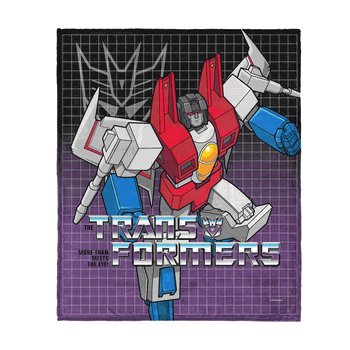 Hasbro Transformers G1 Grid Starscream Silk Touch Throw Blanket 40X50 Inches