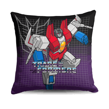 Hasbro Transformers G1 Grid Starscream Throw Pillow 18X18 Inches