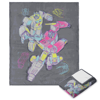 Hasbro Transformers Neon Transformers Silk Touch Throw Blanket 50x60 Inches