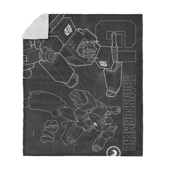 Hasbro Transformers One Shall Stand, One Shall Fall Silk Touch Sherpa Throw Blanket 50X60 Inches