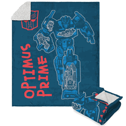 Hasbro Transformers Power Punch Silk Touch Sherpa Throw Blanket 50x60 Inches