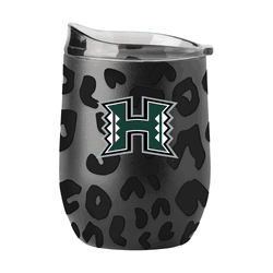 Hawaii Warriors Leopard 16oz Black Powdercoat Curved Beverage