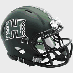 Hawaii Warriors NCAA Mini Speed Football Helmet Matte Green
