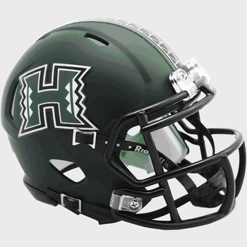 Hawaii Warriors NCAA Mini Speed Football Helmet Matte Green