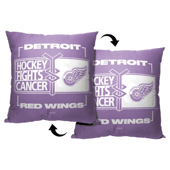 Hockey Fights Cancer Fight For Detroit Red Wings Printed Throw Pillow