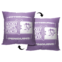 Hockey Fights Cancer Fight For Pittsburgh Penguins Printed Throw Pillow