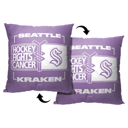 Hockey Fights Cancer Fight For Seattle Kraken Printed Throw Pillow