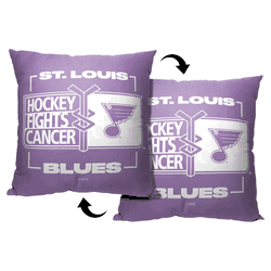 Hockey Fights Cancer Fight For St. Louis Blues Printed Throw Pillow