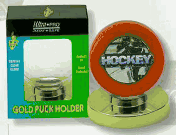 Hockey Puck Holder - Gold Base