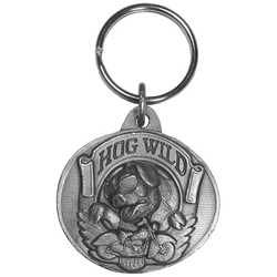 Hog Wild Biker Antiqued Key Chain