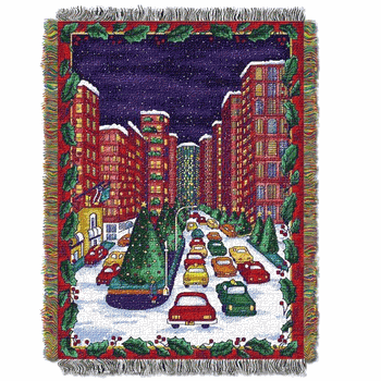 Holiday City Holiday Tapestry Throw Blanket 48x60 Inches