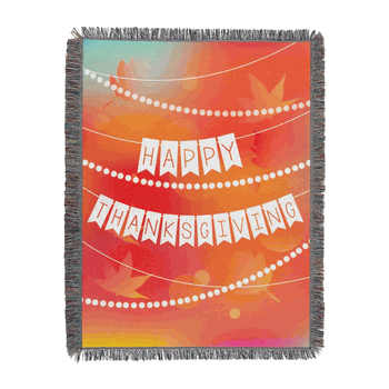 Holidays Celebration Thanks Woven Tapestry 48x60 Inches