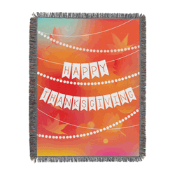 Holidays Celebration Thanks Woven Tapestry 48x60 Inches