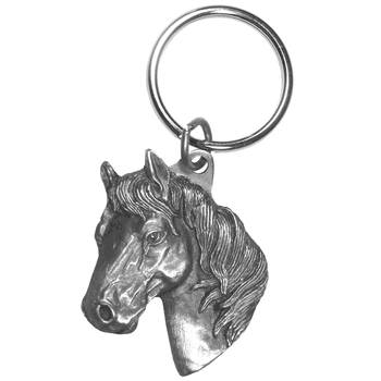 HorseHead with Rope Border Antiqued Key Chain